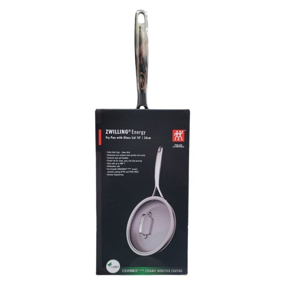 ZWILLING Energy Plus 10" 18/10 Stainless Steel Nonstick Frying Pan with Lid